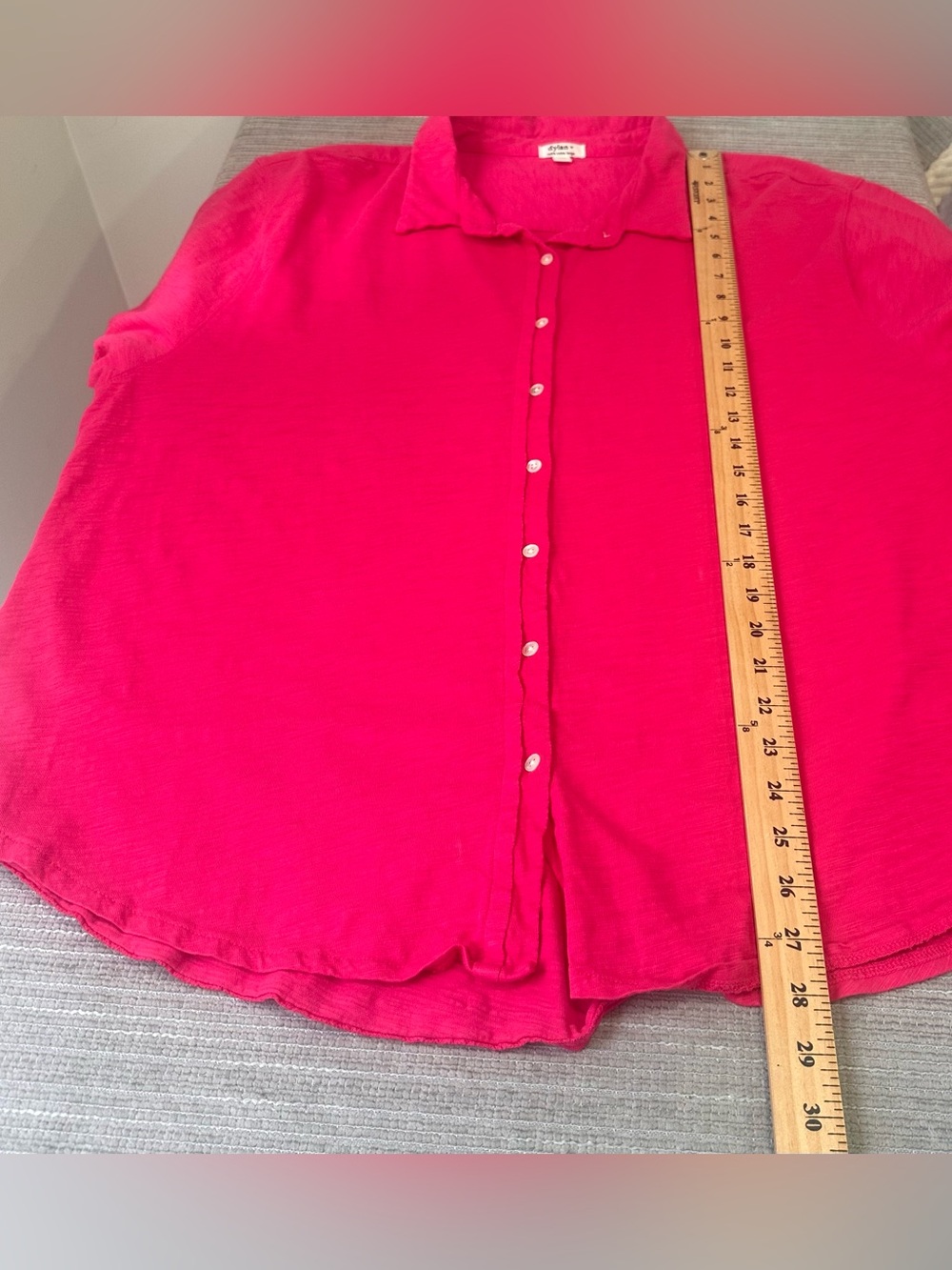 Sundance Catalog Dylan Women’s Michaela Pink Short Sleeve Cotton Shirt XXL - Picture 7 of 8